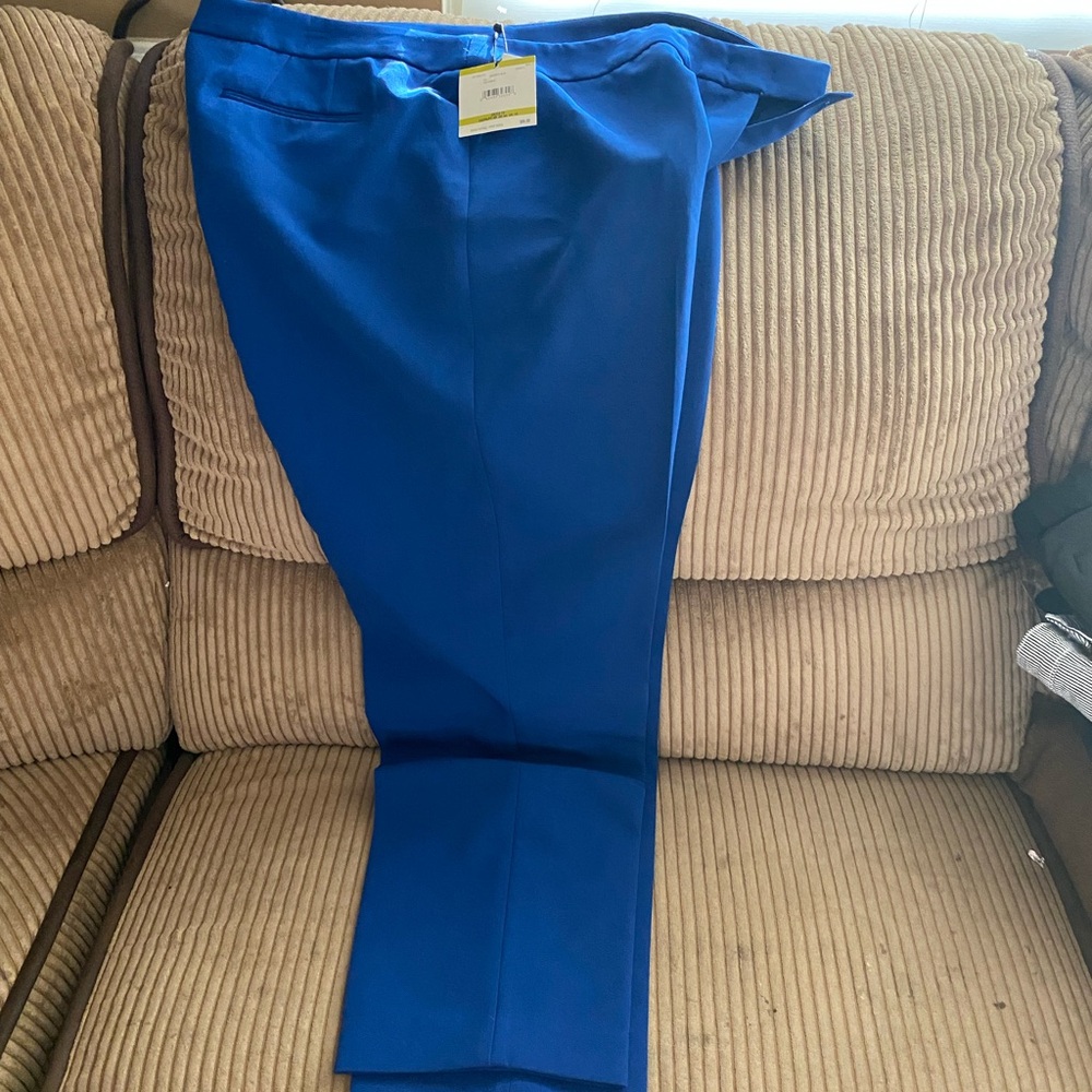 Anne Klein Blue Dress Jumpsuit with Structured Fabric
